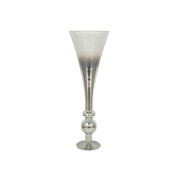 Vase Alexandra House Living Transparent Silver Glass 25 x 80 x 25 cm-0