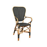 Armchair Romimex Black Natural Bamboo Rattan 52 x 103 x 59 cm-0