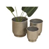 Set of Planters Romimex Silver Metal (3 Pieces)-0