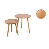 Tables set Romimex Natural Wood 2 Pieces-1