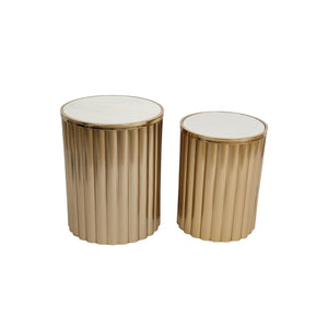 Tables set Romimex White Golden 2 Pieces-0