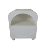 Side table Romimex White MDF Wood 40 x 48 x 30 cm-0