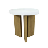 Side table Romimex White Natural MDF Wood 46 x 48 x 36 cm-0