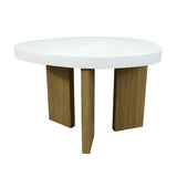 Side table Romimex White Natural MDF Wood 60 x 40 x 60 cm-0