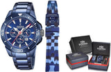 FESTINA Men's Watch F20643_1 Chronograph 10 ATM 47 mm SS IP Blue + Extra Strap
