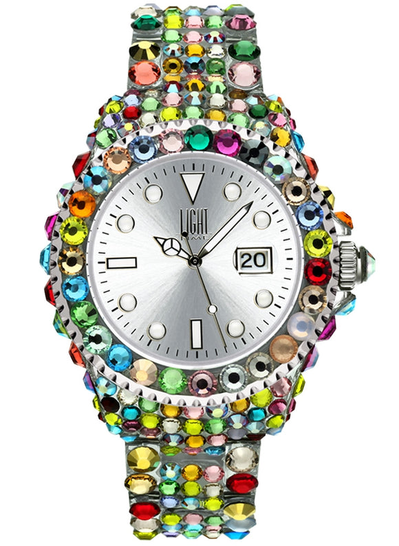LIGHT TIME Mod. MEDITERRANEO - Full Strass / Silver-0