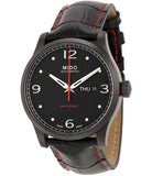 Mido Gent Watch M0054303705000 5 ATM 42 mm SS IP Black Leather Strap Sapphire