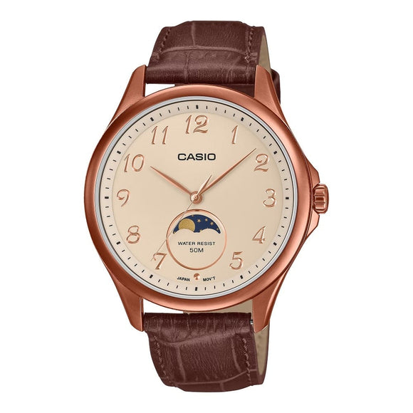 CASIO COLLECTION Mod. MOONPHASES - LEATHER, BRONZE-0
