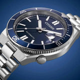 Citizen Watch NJ0230-59L Gent 10 ATM Stainless Steel With Date Sapphire Glass Official Box