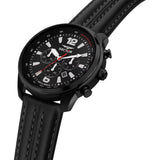 Sector Watch R3271602008 Gent Quartz 10 ATM Mineral Glass 48 Mm SS IP Black Leather Strap