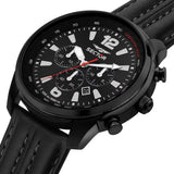Sector Watch R3271602008 Gent Quartz 10 ATM Mineral Glass 48 Mm SS IP Black Leather Strap