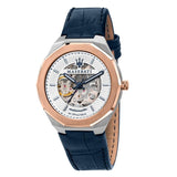 Maserati Watch READY STOCK 42 mm Gent SS IP Rose Gold Leather Strap Quartz 5 ATM