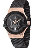 Maserati Watch R8853108010 Gent Quartz 40mm SS PVD Rose Gold Mesh