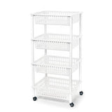 Vegetable trolley Tontarelli Mito 4 Plastic White 40 x 29 x 62 cm (12 Units)-1