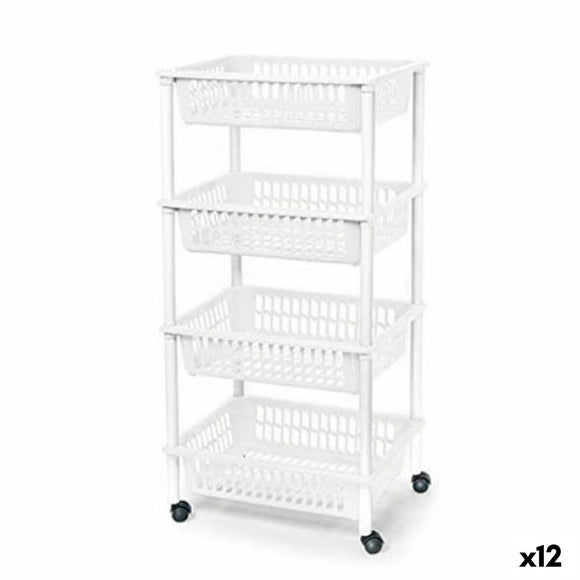 Vegetable trolley Tontarelli Mito 4 Plastic White 40 x 29 x 62 cm (12 Units)-0
