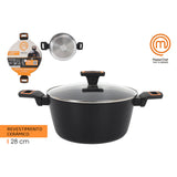 Casserole with lid MasterChef 28 cm 2,5 mm (4 Units)-1