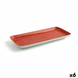 Serving Platter Ariane Terra Rectangular Ceramic Red (36 x 16,5 cm) (6 Units)-0