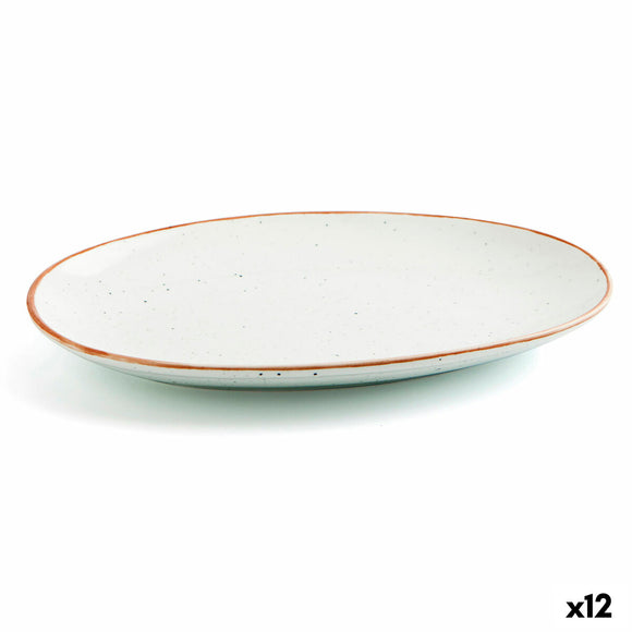Serving Platter Ariane Terra Oval Ceramic Beige (Ø 26 cm) (12 Units)-0