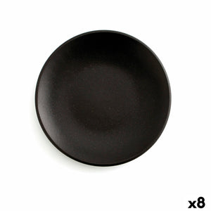 Flat Plate Anaflor Barro Anaflor Black Baked clay Ø 29 cm Meat (8 Units)-0