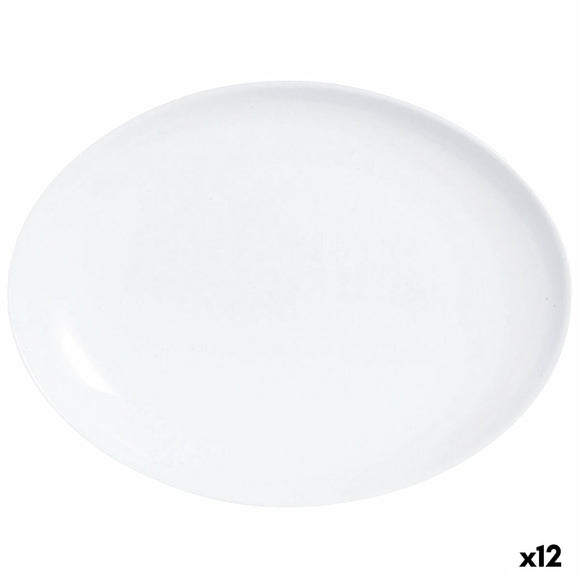 Serving Platter Luminarc Diwali Oval White Glass (33 x 25 cm) (12 Units)-0