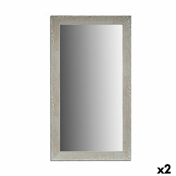 Wall mirror Wood White Glass (75 x 136 x 1,5 cm) (2 Units)-0