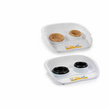 Pet feeding dish Stefanplast PR402I PR402I White Brown Black Plastic 34 x 11 x 46,5 cm Double (24 Units)-1