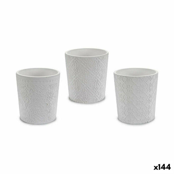 Planter Ibergarden DX43436-F12 White Ceramic Pattern 12,3 x 12 x 12,3 cm (144 Units)-0