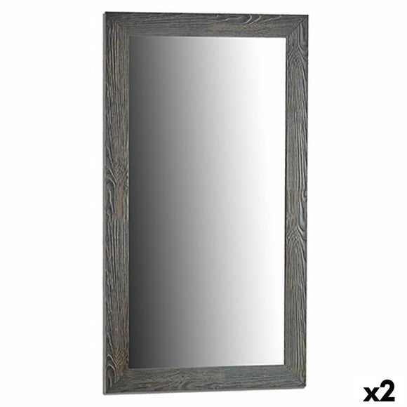 Wall mirror Grey Wood Glass 75,5 x 135,5 x 1,5 cm (2 Units)-0