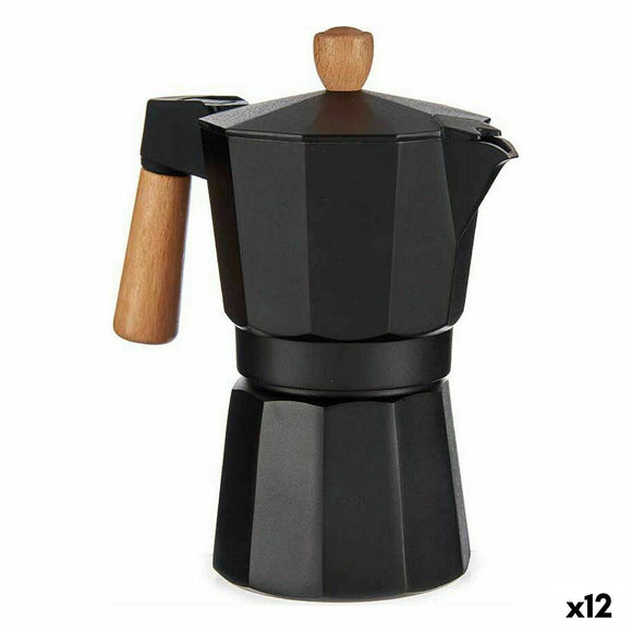 Italian Coffee Pot Wood Aluminium 300 ml (12 Units)-0