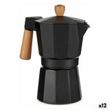 Italian Coffee Pot Wood Aluminium 300 ml (12 Units)-0