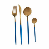 Cutlery Set Blue Golden Stainless steel (12 Units)-1
