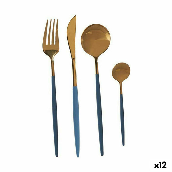 Cutlery Set Grey Golden Stainless steel (12 Units)-0