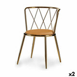 Chair Metal Rhombus Golden Mustard 50,5 x 73 x 51 cm (2 Units)-0