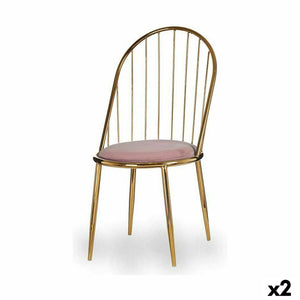 Chair Bars Pink Golden 48 x 95,5 x 48 cm (2 Units)-0