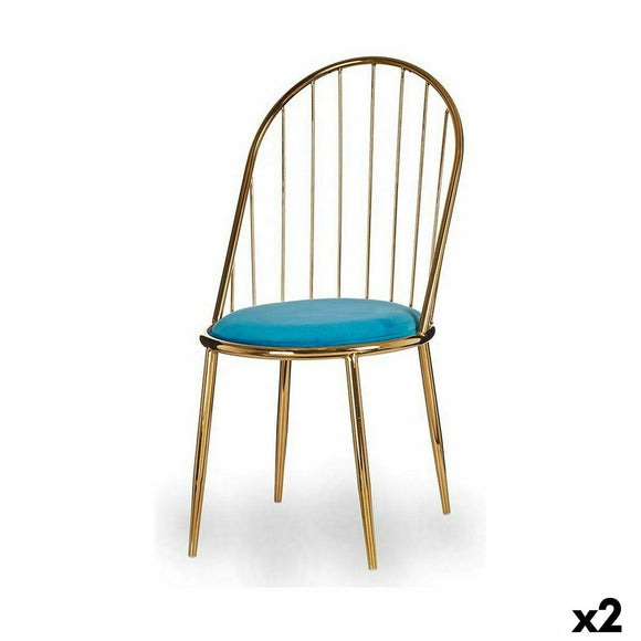 Chair Bars Blue Golden 48 x 95,5 x 48 cm (2 Units)-0