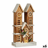 Decorative Figure Light House White Brown Wood 25 x 46 x 9 cm (6 Units)-0