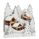 Decorative Figure Krist+ YF19-108 YF19-108 White Brown Town 44 x 48 x 7,5 cm Light (4 Units)-2