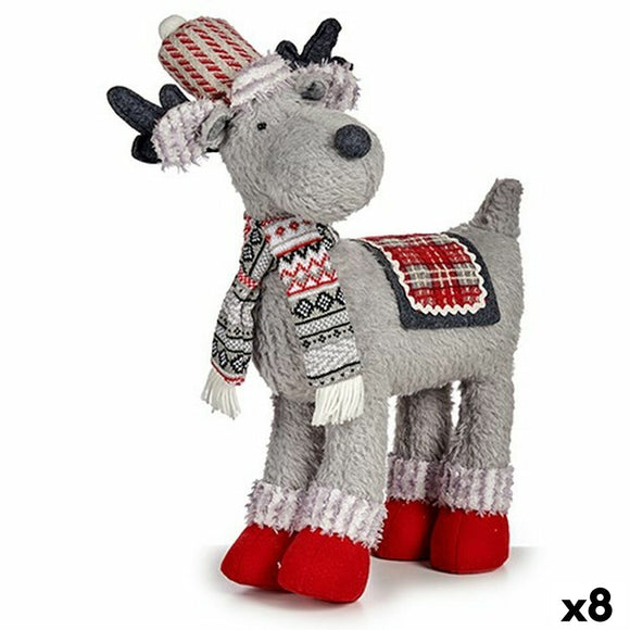 Decorative Figure Christmas Reindeer Red Grey 125 x 45 x 48 cm (8 Units)-0