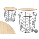 Side table Gift Decor Brown Black 44,5 x 53,5 x 44,5 cm (6 Units)-1