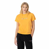 Women’s Short Sleeve T-Shirt Champion Crewneck Croptop Yellow-0