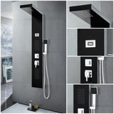 Shower Column Rousseau Torquay Black ABS 126,6 x 20 cm Hydro-massage-2