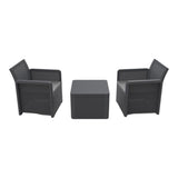Table Set with 2 Armchairs Shaf Anthracite 57 X 57 X 42 CM (3 Pieces)-0