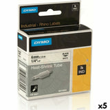Laminated Tape for Labelling Machines Rhino Dymo ID1-6 Yellow Black 6 x 1,5 mm (5 Units)-0