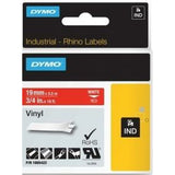 Laminated Tape for Labelling Machines Rhino Dymo ID1-19 19 x 5,5 mm Red White Stick Self-adhesives (5 Units)-1
