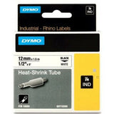 Laminated Tape for Labelling Machines Rhino Dymo ID1-12 White Black 12 x 1,5 mm (5 Units)-1