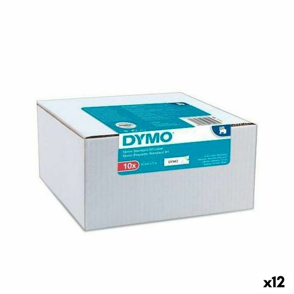 Laminated Tape for Labelling Machines Dymo White Black Self-adhesives 10 Pieces (12 Units)-0