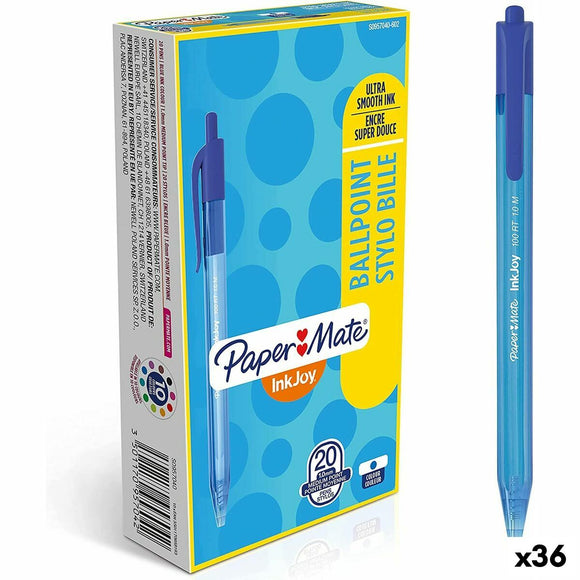 Pen Paper Mate Inkjoy 20 Pieces Blue 1 mm (36 Units)-0