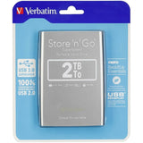 External Hard Drive Verbatim STORE 'N' GO Black Silver HDD 2 TB (4 Units)-1