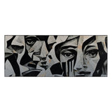 Painting White Black 125 x 3 x 50 cm-1