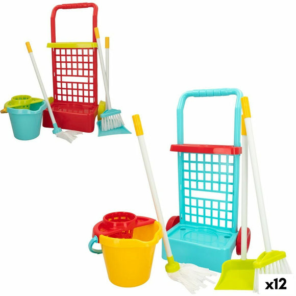 Cleaning Trolley with Accessories Colorbaby Toy 5 Pieces 30,5 x 55,5 x 19,5 cm (12 Units)-0